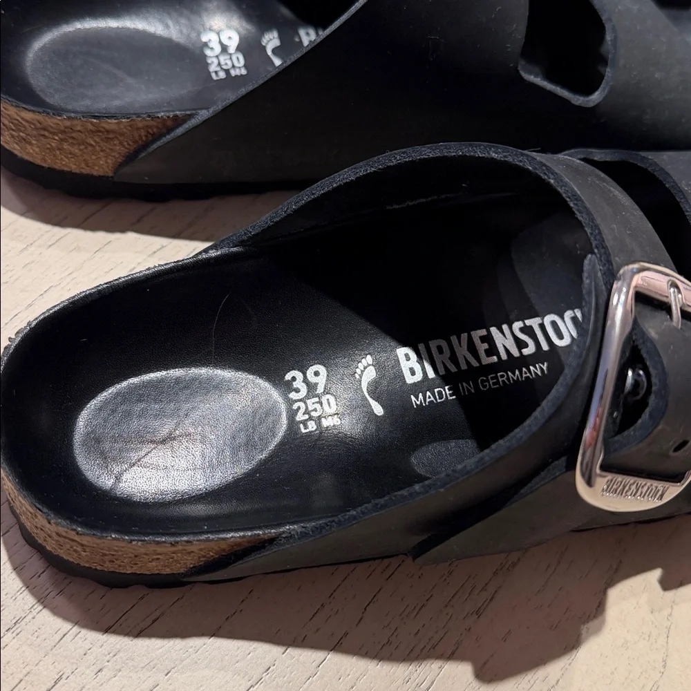 Birkenstock Black Two-Buckle Slide Sandals - Picture 2 of 5